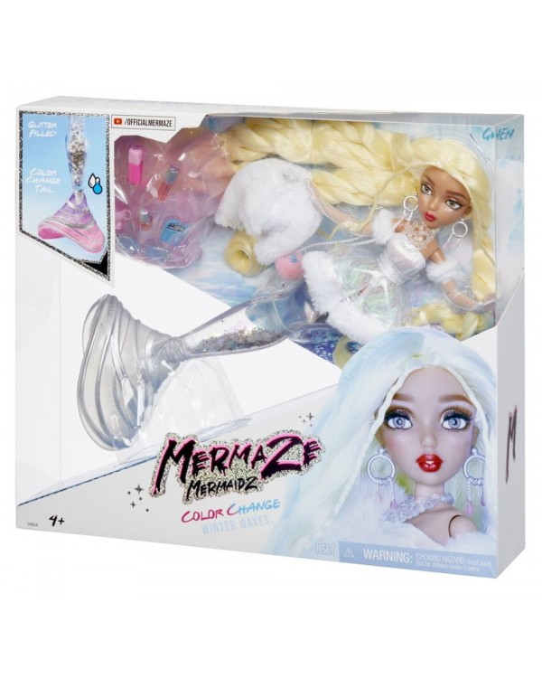 Яка змінює колір лялька mga Mermaze Mermaidz Гвен зимові хвилі. Лялька-русалка з зміною кольору для ванни Mermaze Mermaidz Gwen Winter 3+
