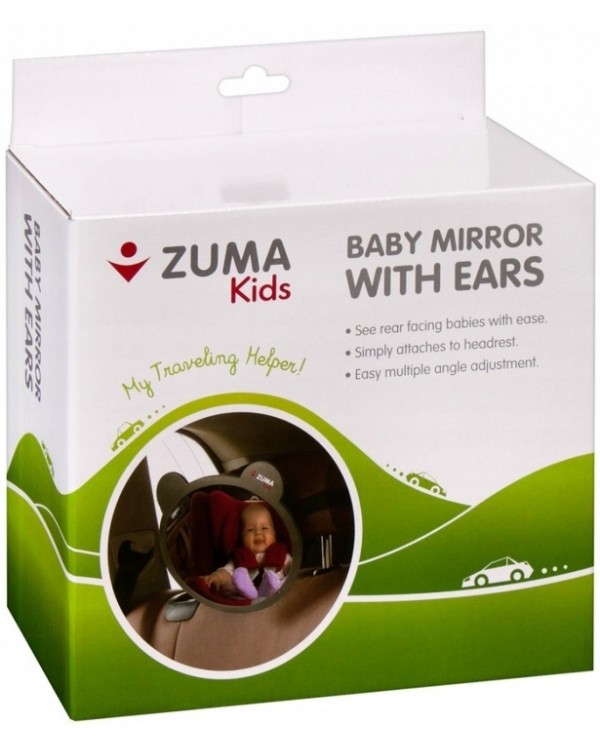 Дзеркало для спостереження за дитиною Zuma Kids 20 см х 18 см чорний. ZUMA KIDS АВТОМОБІЛЬНЕ ДЗЕРКАЛО ЗАДНЬОГО ВИДУ TEDDY BEAR