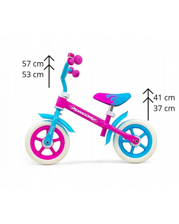 Біговий велосипед Milly Mally Dragon Candy 10" рожево-синій. MILLY MALLY DRAGON ДИТЯЧИЙ БЕГОВЕЛ 10"