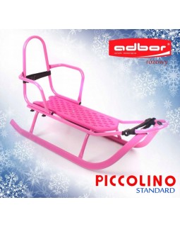 Дитячі санки Adbor Piccolino Standard зі спинкою pink