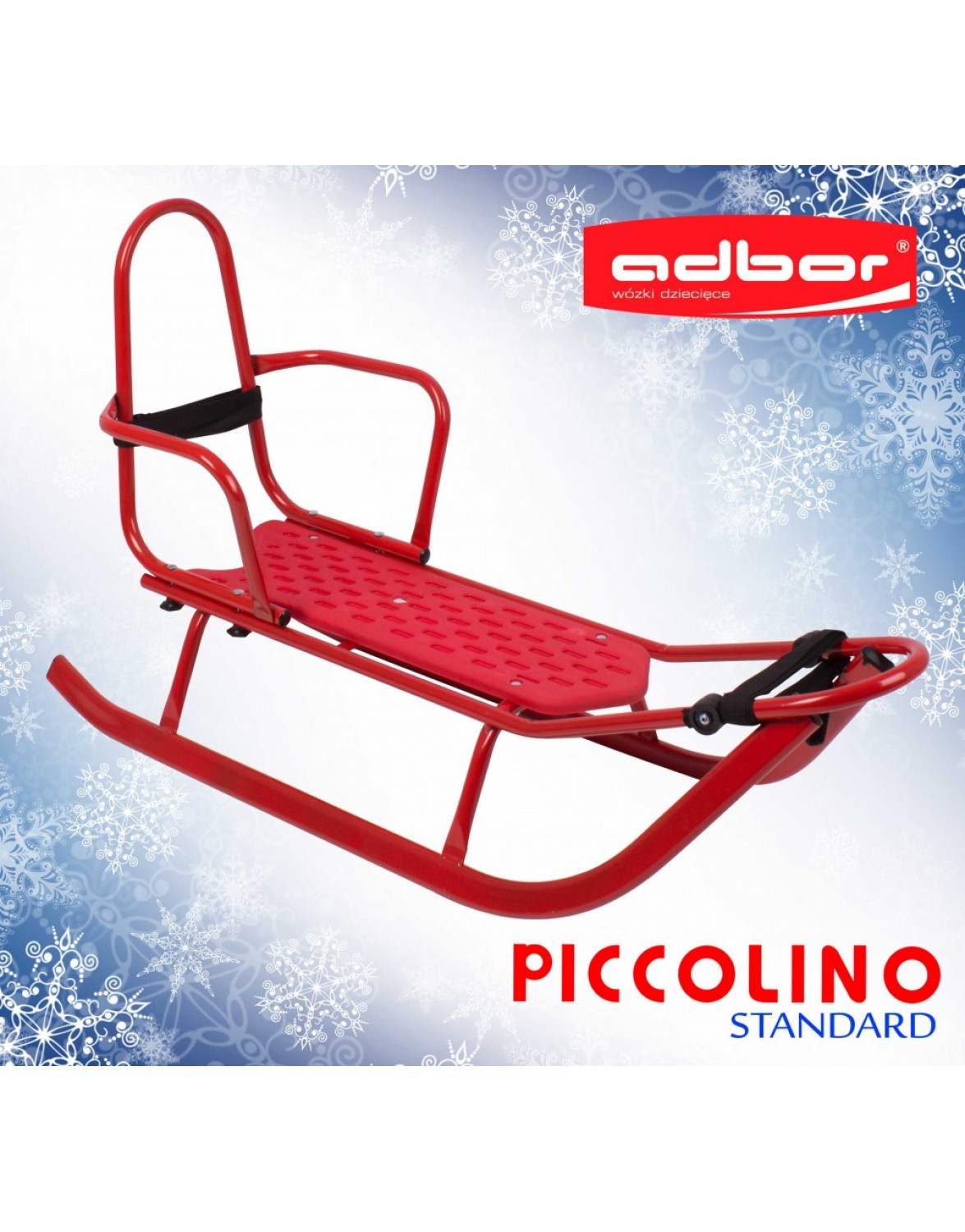 Дитячі санки Adbor Piccolino Standard зі спинкою red