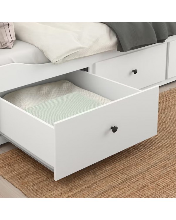Каркас ліжка-тахти з 3 ящиками Ikea Hemnes white 903.493.26