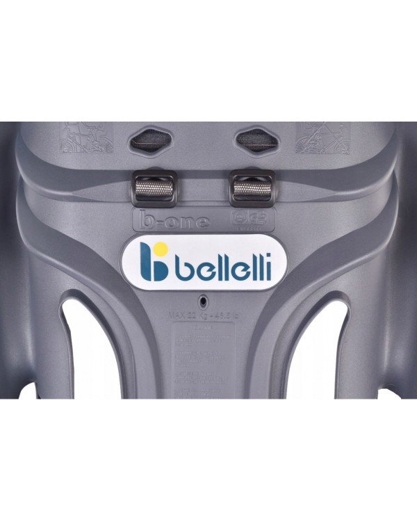 Велосипедне сидіння bellelli B-ONE Clamp Lux відтінки сірого. BELLELLI B-ONE LUX ВЕЛОСИПЕДНЕ СИДІННЯ БАГАЖНА СТІЙКА ДО 22 КГ