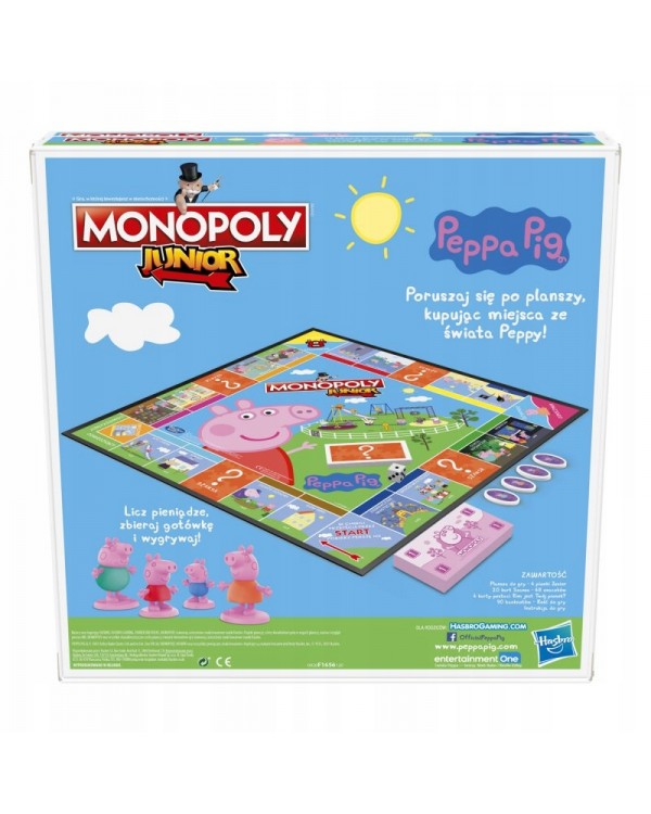 Настільна гра Hasbro Monopoly Junior Свинка Пеппа. HASBRO MONOPOLY JUNIOR СВИНКА ПЕППА СІМЕЙНА ГРА