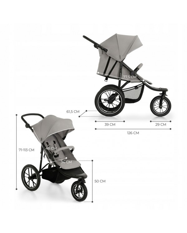 Спортивная прогулочная коляска Kinderkraft Helsi Dust Grey KSHELS00GRY0000 5902533922598