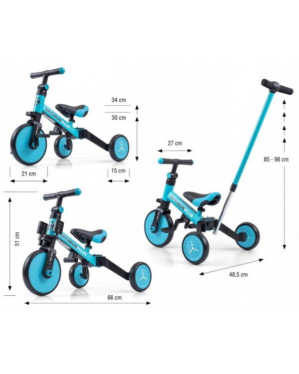 Трехколесный велосипед 4 в 1 Milly Mally Optimus Plus Blue 5901761128529