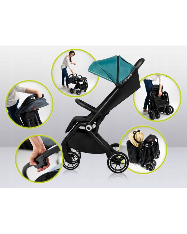 CLOE lionelo коляска для 22 кг-зелений смарагд. Lionelo Cloe коляска + аксесуари для 22 кг