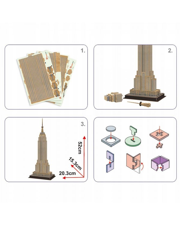 Puzzle 3d Empire State Building 54. CUBIC FUN PUZZLE 3D EMPIRE STATE BUILDING 54 ELEMENTY