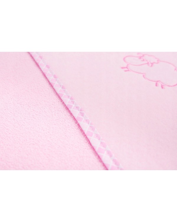 Пальто з капюшоном Sensillo 80 x 80 см рожевий. КУПАЛЬНЕ ПОКРИТТЯ ЯГНЯ 80X80 РОЖЕВИЙ 26352