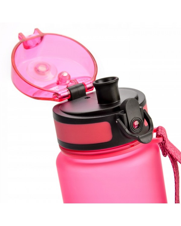 Пляшка для води Meteor 74573 500 мл рожева. Пляшка для води спортивна пляшка Метеор 500мл 22,5 см тритан індикатор води ручка
