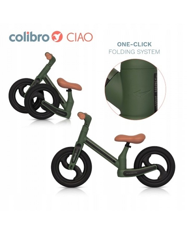 Біговий велосипед Colibro дитячий біговий велосипед Tremix Ciao Colibro 12" зелений. COLIBRO CIAO балансувальний безпечний велосипед легкий велосипед