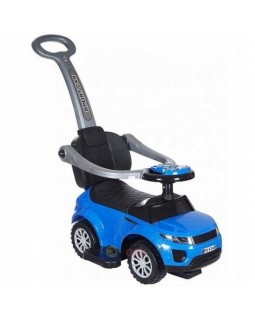 Дитячий Мікс 5902216906105 Синій. BABY MIX SUV VEHICLE CAR RIDER ШТОВХАЧ З РУЧКОЮ З НАПРАВЛЯЮЧОЮ