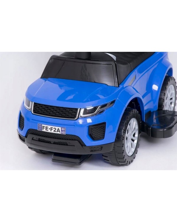 Дитячий Мікс 5902216906105 Синій. BABY MIX SUV VEHICLE CAR RIDER ШТОВХАЧ З РУЧКОЮ З НАПРАВЛЯЮЧОЮ