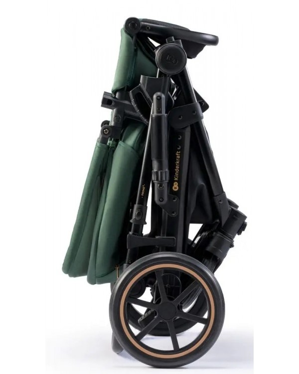 Многофункциональная коляска 3в1, прогулочная коляска, люлька, кенгуру Kinderkraft Prime 2, темно-зеленый 5902533921782
