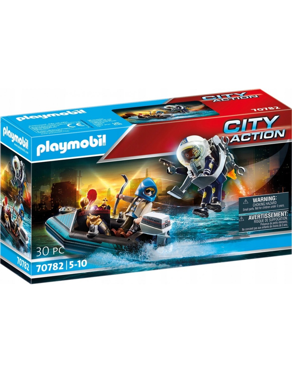Playmobil (R) City Action 70782. Поліцейський набір. PLAYMOBIL ПОЛІЦЕЙСЬКИЙ РЕАКТИВНИЙ РАНЕЦЬ ПОЛІЦІЯ 70782