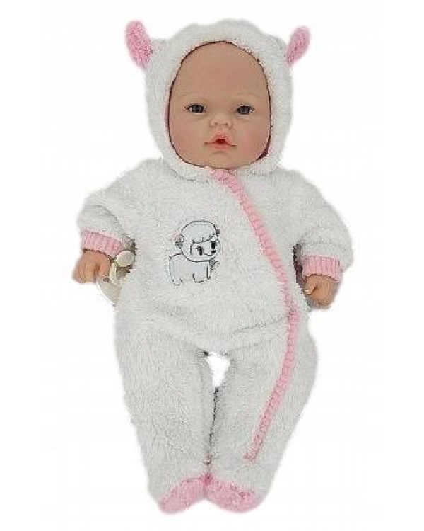 Дитяча лялька 40 см в овечому комбінезоні з голосом. Дитяча лялька 40 см в костюмі вівці зі звуком