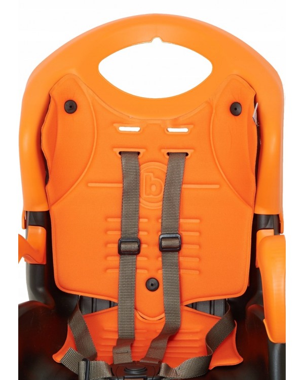 Велосипедне сидіння bellelli Tiger Relax HI-VIZ жовтого кольору. ВЕЛОСИПЕДНЕ СИДІННЯ BELLELLI TIGER З ВІДКИДНОЮ РАМОЮ