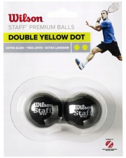 М'яч для сквошу Wilson WRT617600 2 шт. WILSON STAFF DOUBLE YELLOW DOT 2 М'ЯЧІ для сквошу