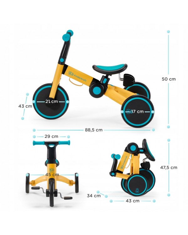 Триколісний велосипед 3 в 1 Kinderkraft 4trike Sunflower Blue KR4TRI22BLU0000 5902533922406