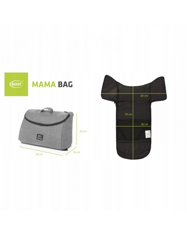 Torba Mama Bag 2023 melange grey 4baby. 4baby сумка для годування для коляски, пеленальний столик
