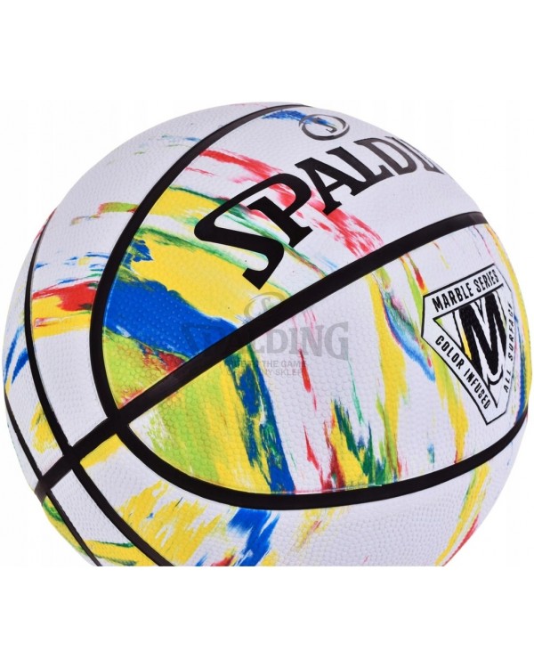 Баскетбольний м'яч Spalding Marble White Red Blue R. 7. SPALDING MARBLE БАСКЕТБОЛЬНИЙ М'ЯЧ 7 STREETBALL