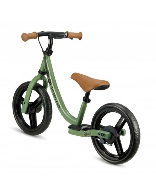 Біговий велосипед Kinderkraft Space 12" зелений. Біговел легкий ручний гальмо регульований космічний Kinderkraft зелений
