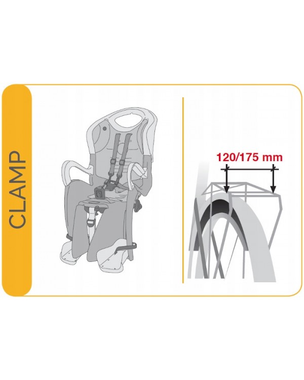 Велосипедне заднє сидіння Bellelli Tiger Clamp бірюзовий. BELLELLI TIGER ВЕЛИКЕ СИДІННЯ ДЛЯ ВЕЛОСИПЕДА