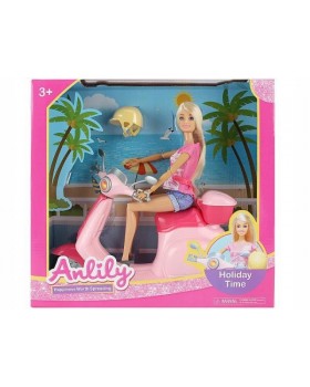Лялька на самокаті 541917 ADAR. Самокат з лялькою набір автомобіль для дівчинки 5 років лялька іграшка