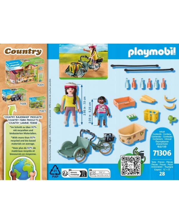 Playmobil Country вантажний велосипед 71306. PLAYMOBIL FARM COUNTRY ВАНТАЖНИЙ ВЕЛОСИПЕД 71306