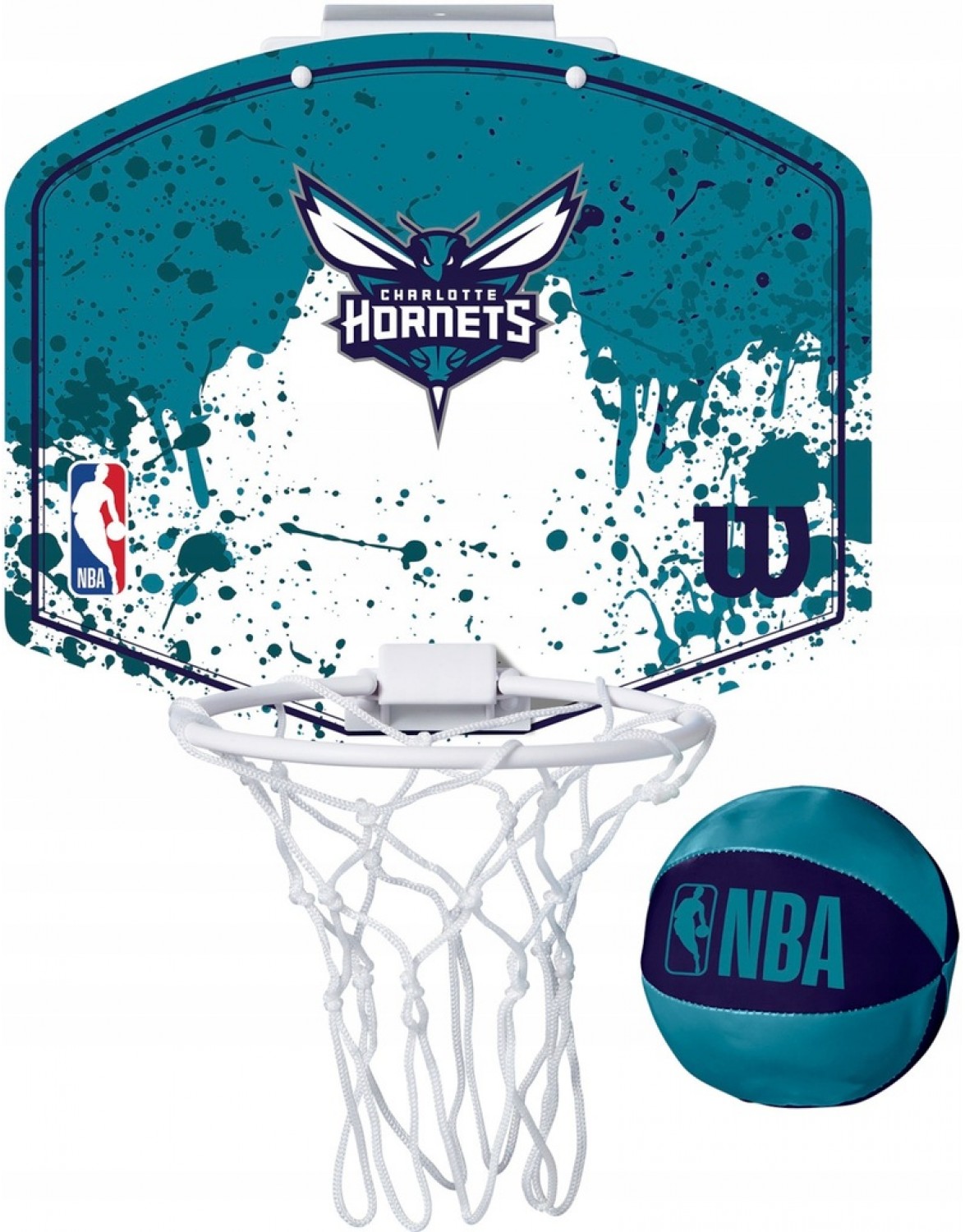 Баскетбольний комплект Wilson NBA Team Charlotte Hornets Mini Hoop. МІНІ-БАСКЕТБОЛЬНИЙ ДОШКА WILSON CHARLOTTE HORNETS NBA