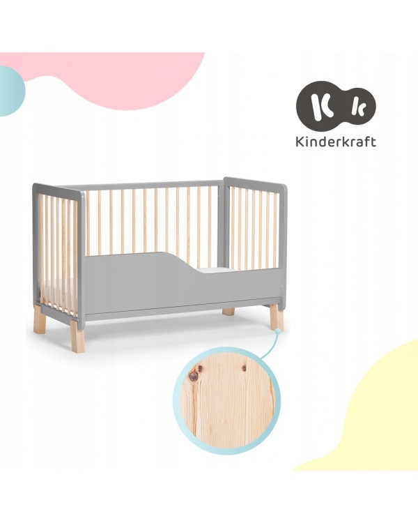 Дитяче ліжечко Kinderkraft Lunky White + матрац KKHLUNKWHT000M 5902533913473