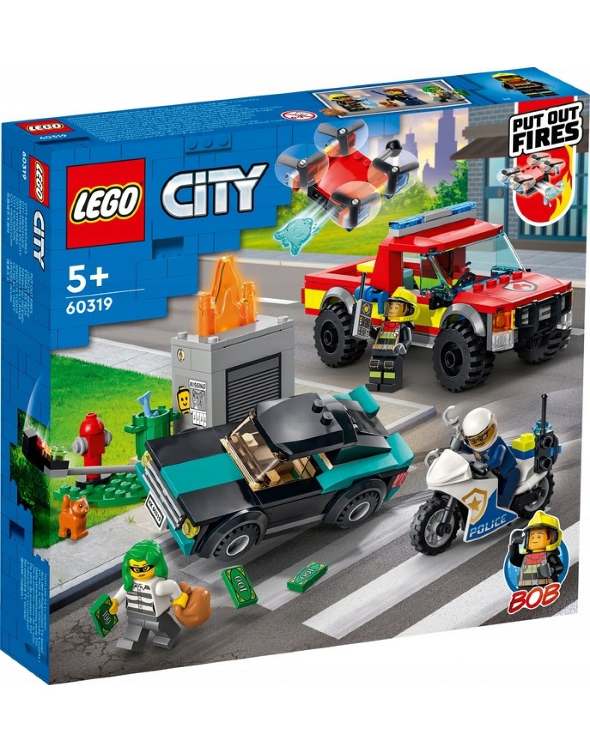 LEGO City 60319 пожежна та поліційна погоня. LEGO CITY ПОЖЕЖНА ТА ПОЛІЦІЙНА ПОГОНЯ 60319