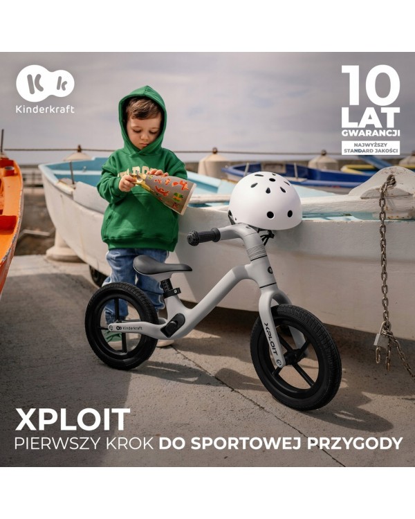 Біговий велосипед Kinderkraft XPLOIT 12" бірюзовий. Спортивний біговел, регульований легкий XPLOIT Kinderkraft бірюзовий
