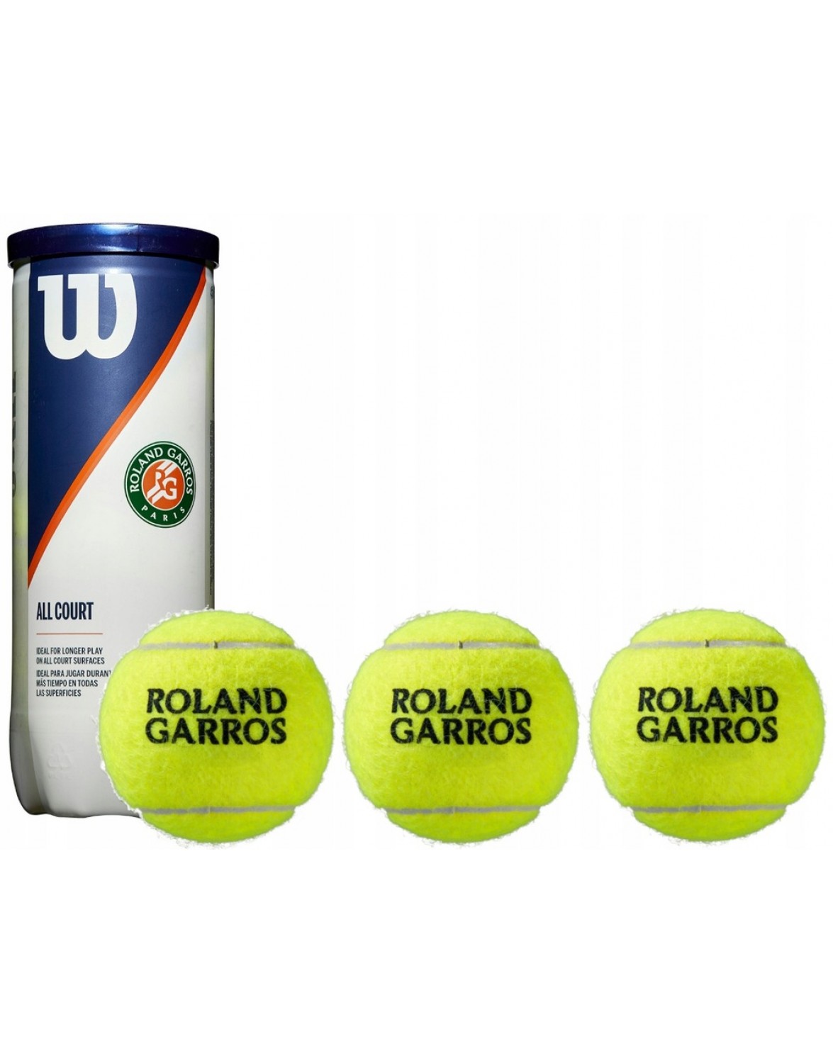Тенісний м'яч Wilson Roland Garros 3 шт. WILSON ROLAND GARROS All Court тенісні м'ячі 3шт