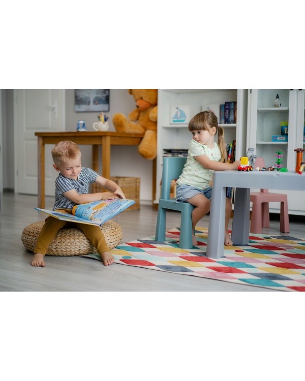 Комплект Teggi Tega Baby Multifun столик и два стульчика Grey-Pink-Turquoise 1+2 TI-011-174 5905489408260